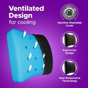 Almohada de Soporte Lumbar Frido para Silla de Oficina, Mejora la Postura al Sentarse, Espuma Viscoelástica con Infusión de Gel, Cojín Ortopédico con Ventilación - Product Image 4