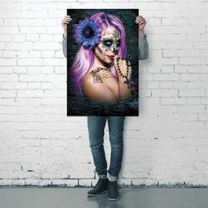 การออกแบบโปสเตอร์ "วันแห่งความตาย" สีม่วงของเดวิด เบนิโต - Product Image 2