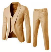 Costume de mariage formel pour homme tendance et ajusté, ensemble 3 pièces chemise, blazer et pantalon, fermeture simple boutonnage, haut Vetement Homme