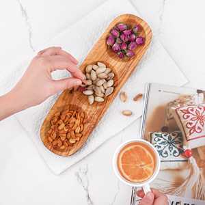 Plateau de service en bois d'olivier plat divisé - Product Image 6