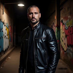 Vestes en cuir véritable à fermeture éclair complète pour hommes | Vestes en cuir de mouton/peau de vache à la mode coupe-vent pour hommes - Product Image 3