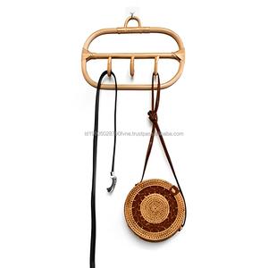 100% Original Yellow Rattan <b>Clothes</b> Hanger Creative Design Strong Wood Durable Material Single Kitchen Bathroom Living Room - Product Image 3