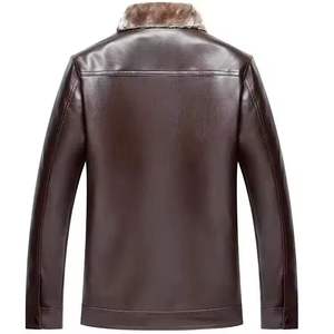 High Quality Winter High Street Genuine Leather <b>Canvas</b> Zipper Hooded Jacket Front Customizable Stand Collar Full Sleeve - Product Image 4