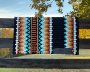 Western Show Horse Saddle Blanket Diseño de Nueva Zelanda Manta de sillín de lana hecha a mano Top Wool Saddle Pad Size - Product Image 1