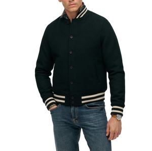 Chaqueta Universitaria Personalizada con Logotipo, Fabricación OEM, Lisa, con Bordado de Chenilla en las Mangas, Estilo Vintage, Impermeable, 2026 - Product Image 1