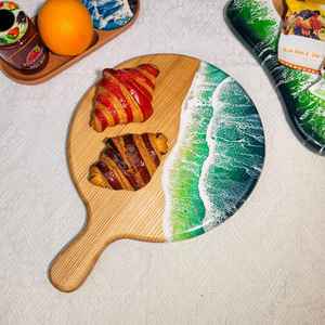 Tabla de Cortar de Madera de Resina con Acabado Liso, Hecha de Madera de Acacia y Mango, Diseñada para Mayor Comodidad - Product Image 4