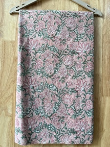 100% meilleure qualité coton rose feuille main bloc imprimé poids léger coton tissu pour robes literie - Product Image 2