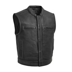 OEM Gilet de moto en cuir noir de haute qualité pour hommes taille plus sans manches hiver respirant gilet chauffant à séchage rapide - Product Image 6