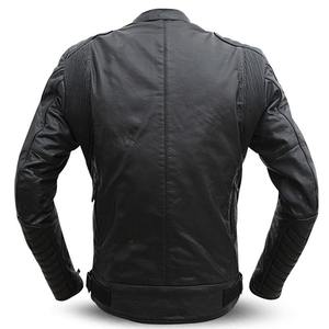 Chaqueta de cuero genuino Premium de alta calidad para hombre 2025 prendas de vestir exteriores OEM estilo motorista ropa de calle cuello levantado logotipo frontal a granel al por mayor - Product Image 2