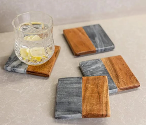 ที่รองแก้วไม้และหินอ่อนปรับแต่งได้สวยงามหรูหราออกแบบได้ตามต้องการสำหรับเครื่องดื่ม - Product Image 1