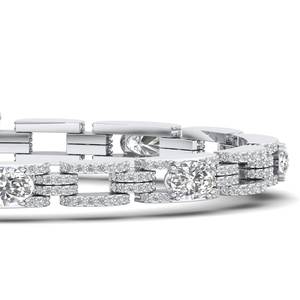 REYES Classic Original Design Sterling Silver 925 Oval Cut 7,2 Quilates Moissanite Pulseras para Mujeres Regalo de Boda para Ella - Product Image 4