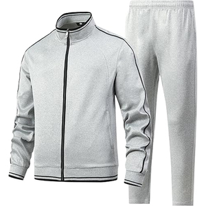 Men's TBF-072 Athletic Sportswear Full-Zip Jacket & <b>Pants</b> with Breathable Zipper Pockets Lightweight Solid Pattern Winter Print - Product Image 6