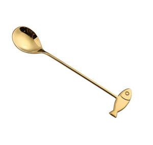 Wholesale Brass Serving Honey Coffee Restaurant Flatware Tableware <b>Gold</b> <b>Spoon</b> with Handle Top Trending - Product Image 3