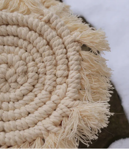 Posavasos bohemios Macramé Fringe Decoración para el hogar Hecho a mano - Product Image 1
