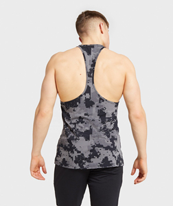 Camouflage imprimé personnalisé vente en gros de Singlets de sport sur l'ensemble impression par Sublimation Muscle Fitness hommes débardeurs - Product Image 3