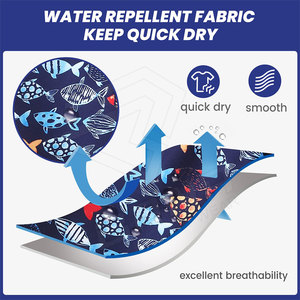 Shorts de Baño para Hombre, Cintura Elástica, Cordón Ajustable, Ecológicos, 100% Algodón, Impermeables, Resistentes al Viento, para Playa, Correr, Verano - Product Image 5