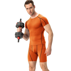 T-shirt de compression à manches courtes pour hommes, course en plein air, yoga, fitness, haut serré et actif pour hommes - Product Image 6