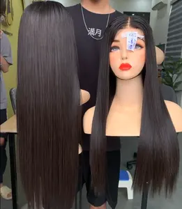 Freies teil schweizer spitze verschluss perücken menschliches haar doppelt gezeichnete vietnam esische haar perücken für schwarze frauen