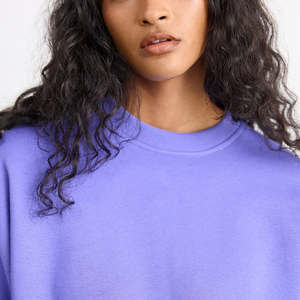 Sudaderas de cuello redondo recortadas de gran tamaño con diseño personalizado Sudaderas con capucha y sudaderas de algodón de talla grande para mujer Ropa de mujer - Product Image 6