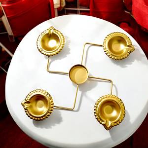 Juego de Portavelas de Té Tradicionales de Hierro Hechos a Mano, Decoración Ecológica, Diya para Pooja, para Diwali y Decoración Festiva del Hogar - Product Image 5