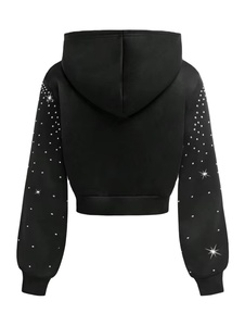 Sweat-shirts à capuche pour femmes grandes tailles, style streetwear d'hiver, anti-rides, respirants, en tissu tricoté, avec logo couleur personnalisé - Product Image 6