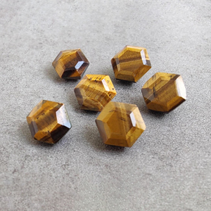 Pierres précieuses en gros calibrées en forme d'hexagone en œil de tigre naturel de qualité AAA +, toutes les tailles disponibles - Product Image 5