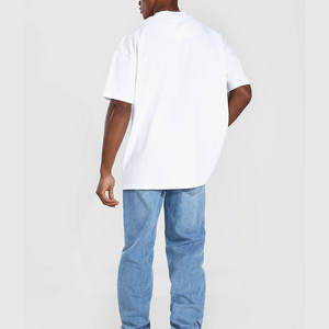 เสื้อยืดโอเวอร์ไซส์แขนสั้นคอกลมผ้าฝ้าย 100% สำหรับผู้ชาย ใส่สบายๆ ทรงหลวม น้ำหนัก 300 GSM เป็นมิตรกับสิ่งแวดล้อม แห้งเร็ว เหมาะสำหรับฤดูร้อน - Product Image 2