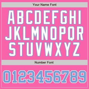 Camiseta de béisbol auténtica azul claro a rayas Blanca Rosa personalizada - Product Image 5