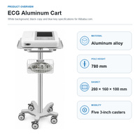 Chariot médical à 5 roues haute stabilité, support durable en aluminium pour moniteur EKG