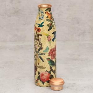 Amazing Blue Floral Design Printed Copper <b>Water</b> <b>Bottle</b> with Lid Ayurvedic Metal <b>Bottle</b> for Wellness <b>Bulk</b> Supply for Gifting - Product Image 3