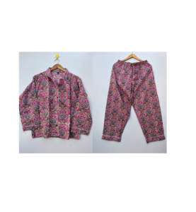 Conjunto de pijama de algodón para mujer superventas, cómodo vestido de noche con estampado Floral para otoño, tallas XS a XL para fiestas nupciales de verano - Product Image 1