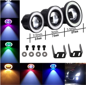 Đèn <span class=keywords><strong>LED</strong></span> Angel Eye COB mới cho xe hơi, đèn sương mù 2.5/3/3.5 inch với đèn chạy ban ngày mắt cá - Product Image 2