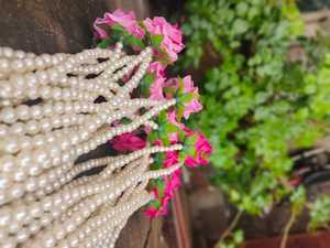 Rosa perla cadena flor guirnalda Floral boda decoración colgante de pared al aire libre evento tema Fiesta función Festival telón de fondo - Product Image 6
