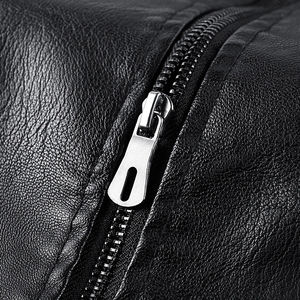 <b>Men's</b> Fashionable Leather Jacket, Slim Fit, Lapel Collar, Zipper <b>Front</b>, Casual Style - Product Image 5