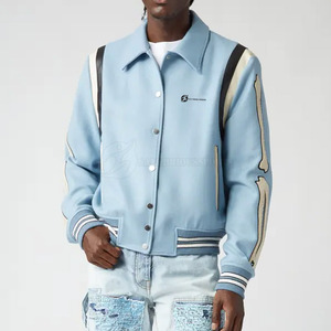 Veste d'hiver décontractée pour homme, taille XL Plus, style Letterman, en tissu tricoté en laine de haute qualité, respirante et à séchage rapide, col montant – Meilleur prix - Product Image 2
