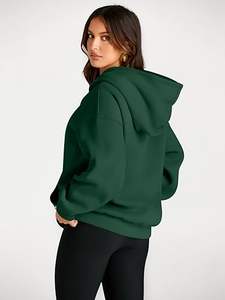 Sudaderas con capucha informales de lana de gran tamaño de alta calidad para mujer - Product Image 3