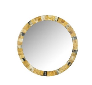 Miroir mural incrusté de corne ronde de qualité supérieure fabriqué à la main de luxe décoratif pour la décoration de la maison et du complexe au meilleur prix - Product Image 1