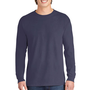 Venta al por mayor para hombre de cuello redondo último diseño de lana básica impresión Logo Camiseta de manga larga - Product Image 1