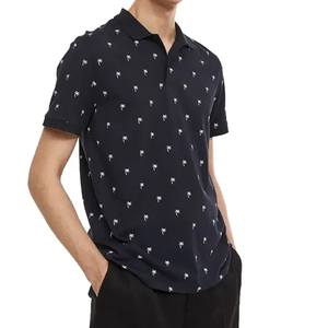 New Stylish Solid Pattern Men's for Shirts 100% Cotton Knitted Quick Dry Embroidered Custom Logo Button Collar Short Sleeve - Product Image 1