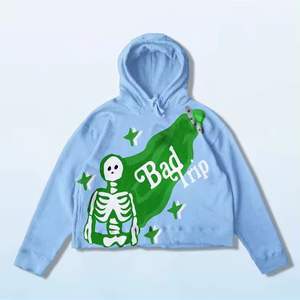 Streetwear en coton à quantité minimale de commande basse, sweat à capuche à impression bouffante vierge, sweat à capuche personnalisé avec bords coupés, vente en gros - Product Image 5