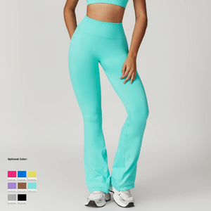 Mallas deportivas elásticas de cintura media para mujer, sin costuras, sólidas, fruncidas en el trasero, entrenamiento, gimnasio, Fitness, Yoga, informales, 100% de algodón - Product Image 6