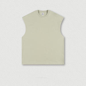 Débardeur de sport pour homme en gros, vêtements de sport décontractés d'été, tricot respirant, séchage rapide, matière légère, découpe des bras tombants, col rond - Product Image 2