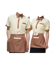 Robe uniforme pour le personnel d'hôtel en tissu coton polyester de qualité supérieure, logo personnalisé, tailles variées, unisexe, prix de gros