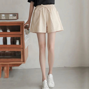 Women Premium Fabric 100% Cotton Casual Shorts High Waist Loose Fit Hot Summer Soft Breathable Wholesale - Product Image 3