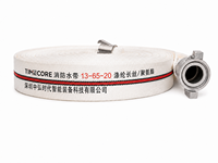 Tuyau d'incendie plat TIMECORE 65 mm 20 m 13 bars, doublé PU, haute pression, renforcé, avec bordure roulée pour la lutte contre l'incendie