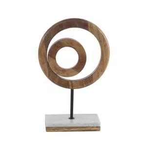 Sculpture fabriquée en métal de bonne qualité FAMILIE Luxues Design Fresh Arrival High Selling Sculptures sur socle en bois Arts modernes - Product Image 4