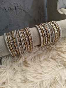 Wholesale Low MOQ High Quality Bridal <b>Fashion</b> <b>Bangles</b> Chudiya Sets OEM Services Hot Selling Jewelry Alloy Metal Stainless Steel - Product Image 3