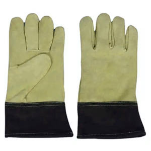 Guantes de seguridad de manga larga de cuero dividido de piel de vaca resistentes al calor para soldadores y bomberos uso Industrial de uso General - Product Image 3