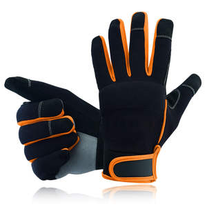 Gants de mécanique robustes personnalisés en cuir véritable anti-coupure ignifuges et anti-impact pour les mécaniciens qui travaillent dur - Product Image 1