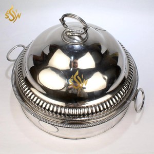 Casserole de nourriture de décoration de table d'acier inoxydable poli par miroir brillant marmite chaude très exigeante dernière collection marmite ronde de nourriture - Product Image 4